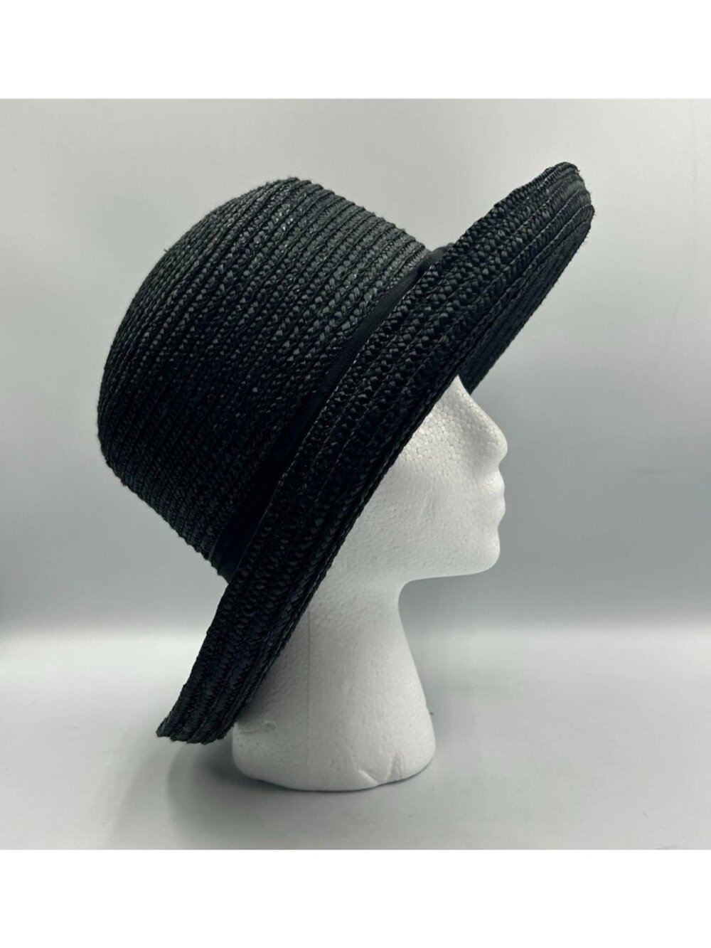NWT Betmar Women's Black Woven 100% Straw Wide-Brimmed Lightweight Sun Hat 3476